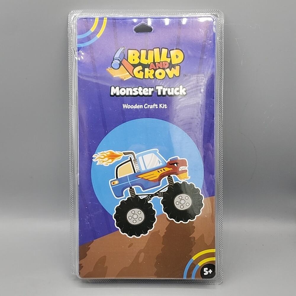 Monster Truck Build & Grow Wooden Craft Kit 5+, Lowe’s Model #62579. NIB